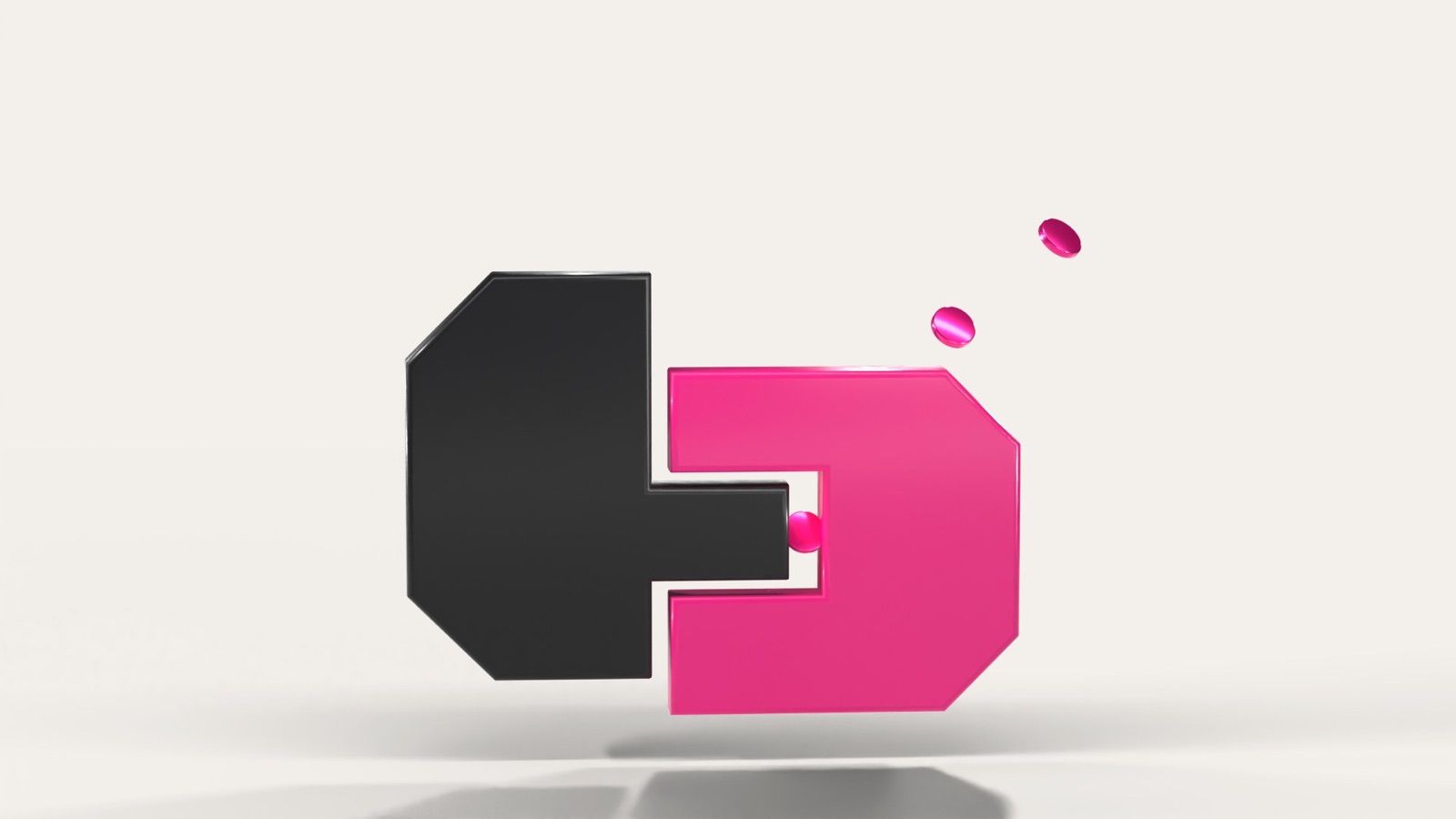 The Latch mark as a physical lock: a dark hook beside a pink catch, with small pink coins dropping into the slot.